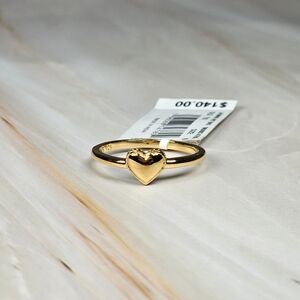 NEW Kendra Scott Jasmine Heart Band Ring 18k Gold Vermeil Size 8